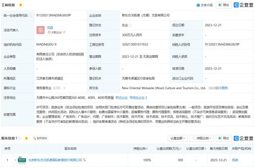新東方文旅拓展長三角市場，在無錫與淮安成立新公司